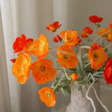 Poppy Sunset kunstig bukett - Valmue, 56 cm, 11 stk. - Botané