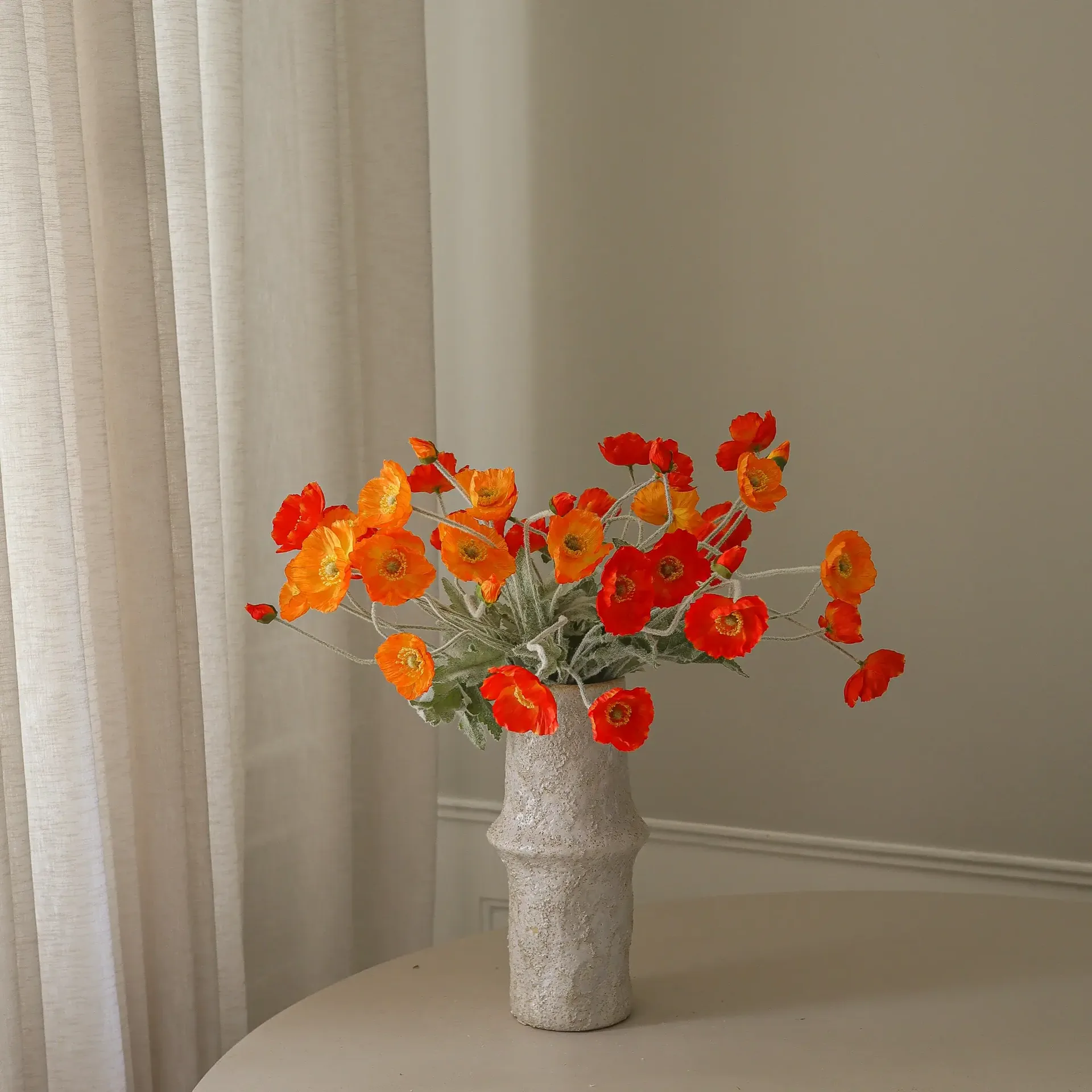 Poppy Sunset kunstig bukett, Valmue, 56 cm, 11 stk. Botané