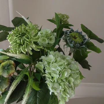Sage Garden kunstig bukett - Hortensia-halvkaktusdahlia 112 cm, 10 stk - Botané
