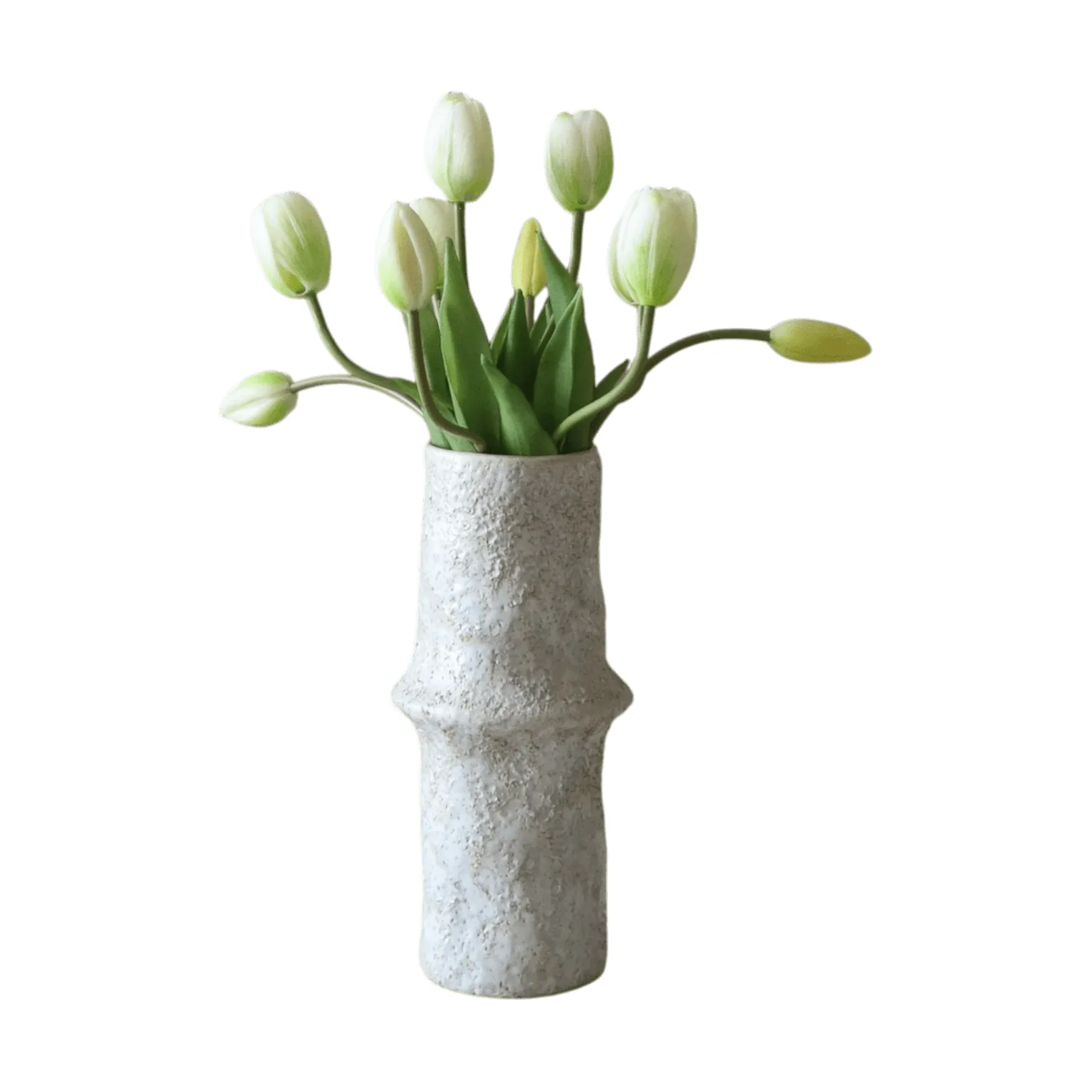 Tulipaner kunstig bukett, Hvit, 10 stk Botané