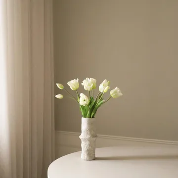 Tulipaner Triumph kunstig bukett - Hvit, 10 stk - Botané