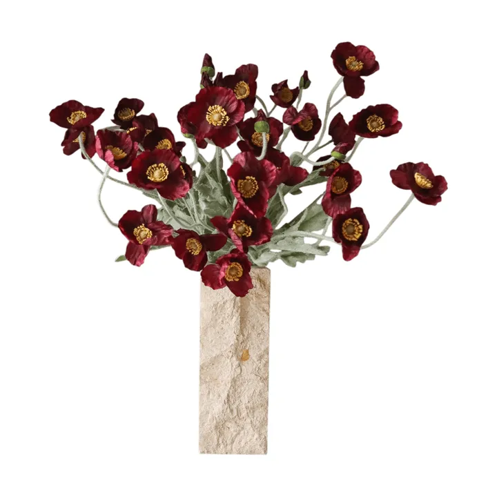 Vallmo kunstig bukett - Burgundy, 56 cm, 10 stk - Botané