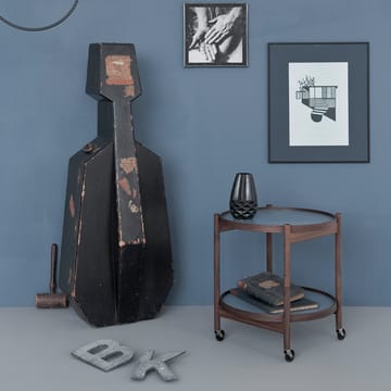 Bølling Tray Table model 50 rullebord - stone, ubehandlet eikestativ - Brdr. Krüger