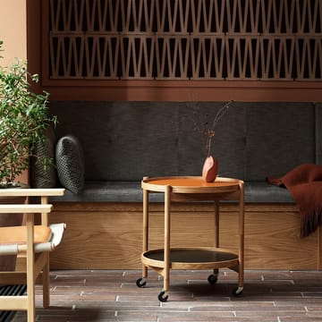 Bølling Tray Table model 50 rullebord - stone, ubehandlet eikestativ - Brdr. Krüger