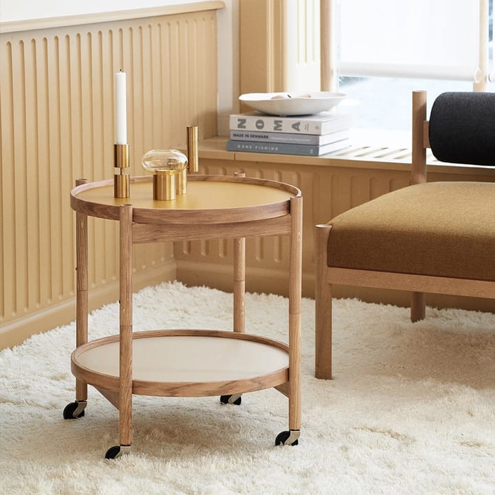 Bølling Tray Table model 50 rullebord, water, oljet eikestativ Brdr. Krüger