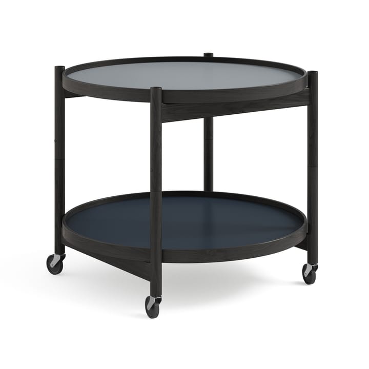 Bølling Tray Table model 60 rullebord - water, sortlakkert eikestativ - Brdr. Krüger