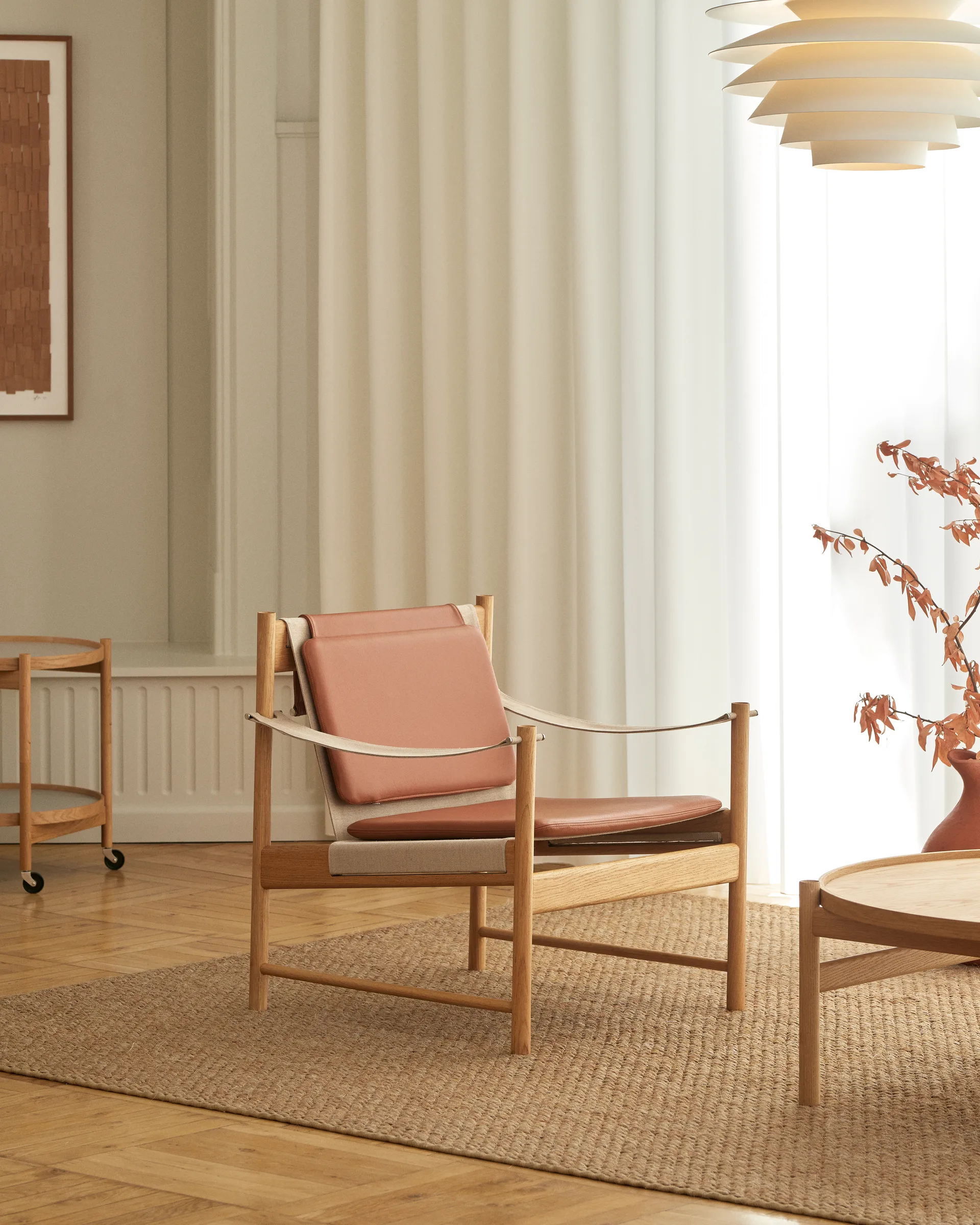 HB loungestol, Oljet eik-skinn Brandy Brdr. Krüger