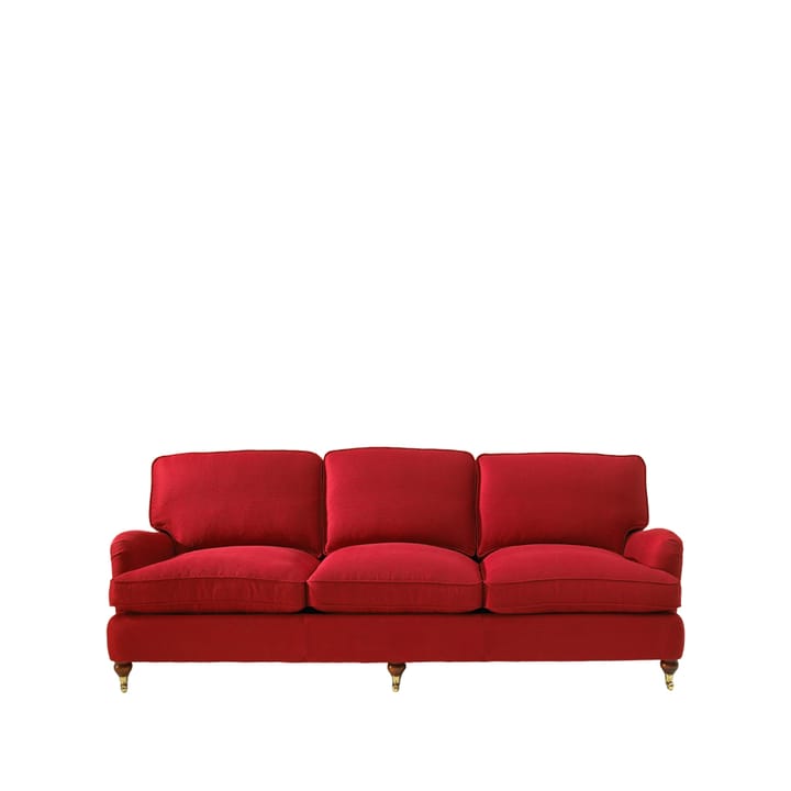 Andrew sofa 3 sits - Memory rød-3 puter-messinghjul - Bröderna Anderssons