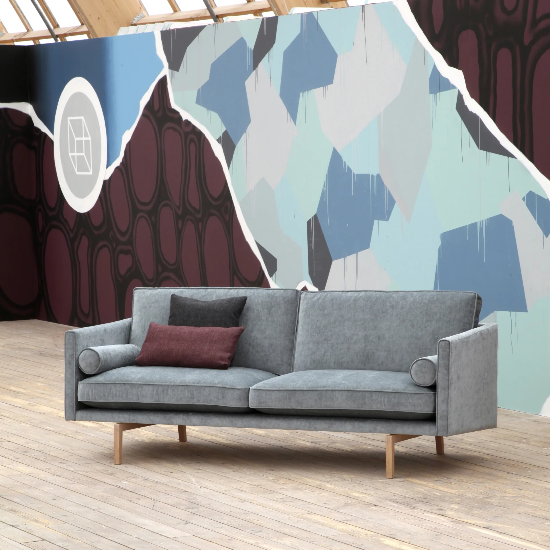 Edge sofa 3-seter, Stoff prisma 32 mineral Bröderna Anderssons