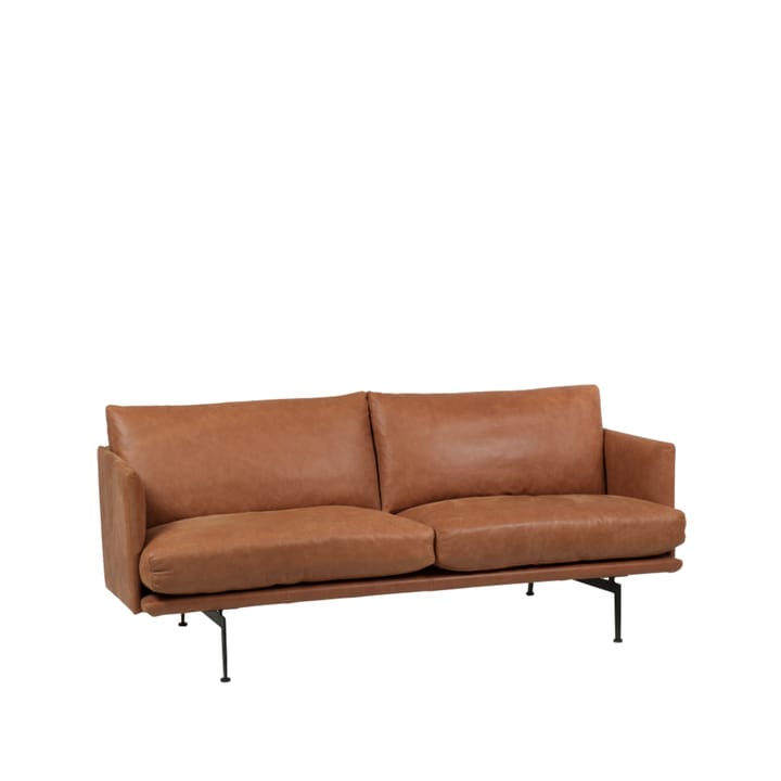 Electra sofa - 3-seters lær vintage cognac-svart - Bröderna Anderssons