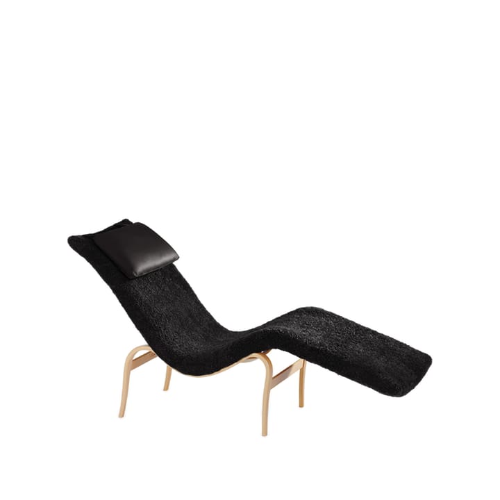 Mi 36 liggestol - Fårskinn svart-svart skinn - Bruno Mathsson International