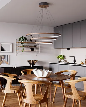 Trione taklampe Ø80 cm - Valnøtt - By Rydéns