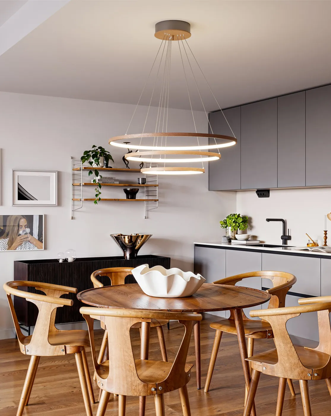 Trione taklampe Ø80 cm, Valnøtt By Rydéns