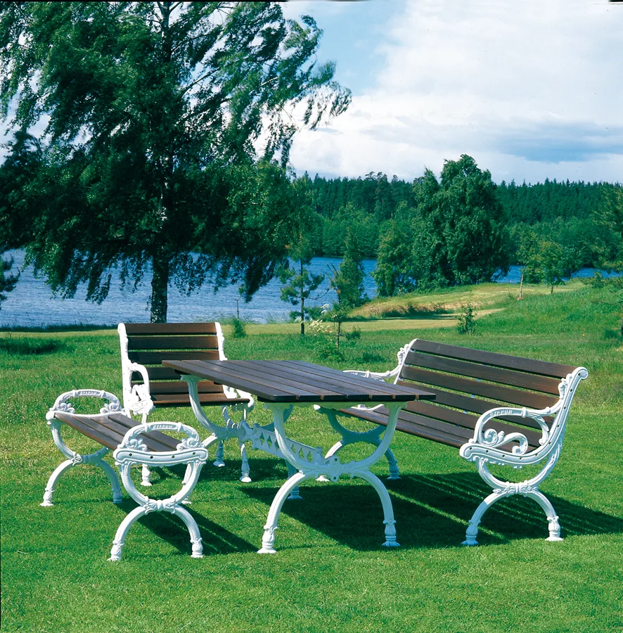 Byarum sofa, Hvit lakk furu, hvitt stativ, 185 cm Byarums bruk