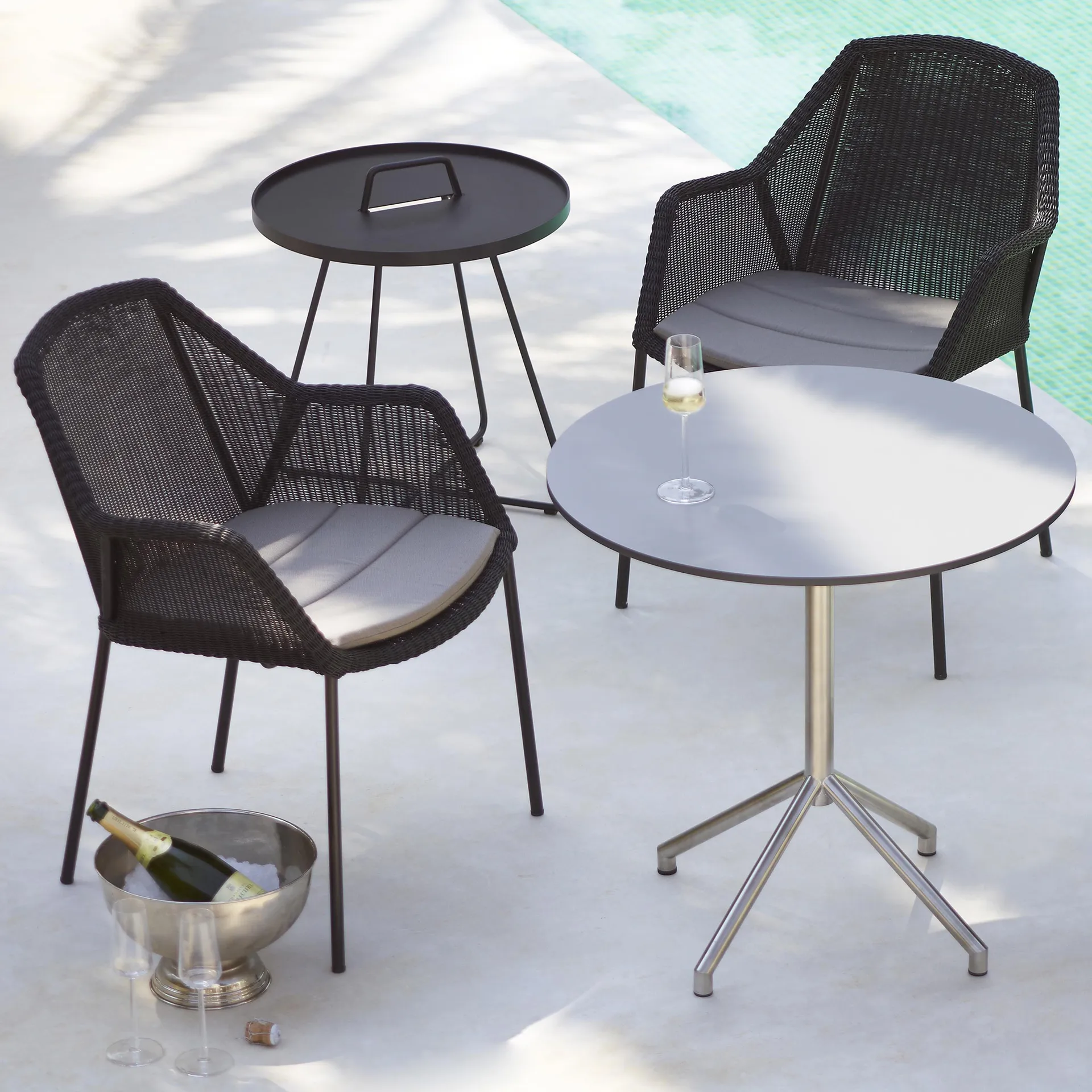 Breeze stablebar karmstol weave, Black Cane-line