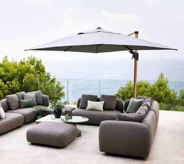 Hyde Luxe Tilt parasoll 300x300 cm - Dusty white-sølvanodisert stativ - Cane-line