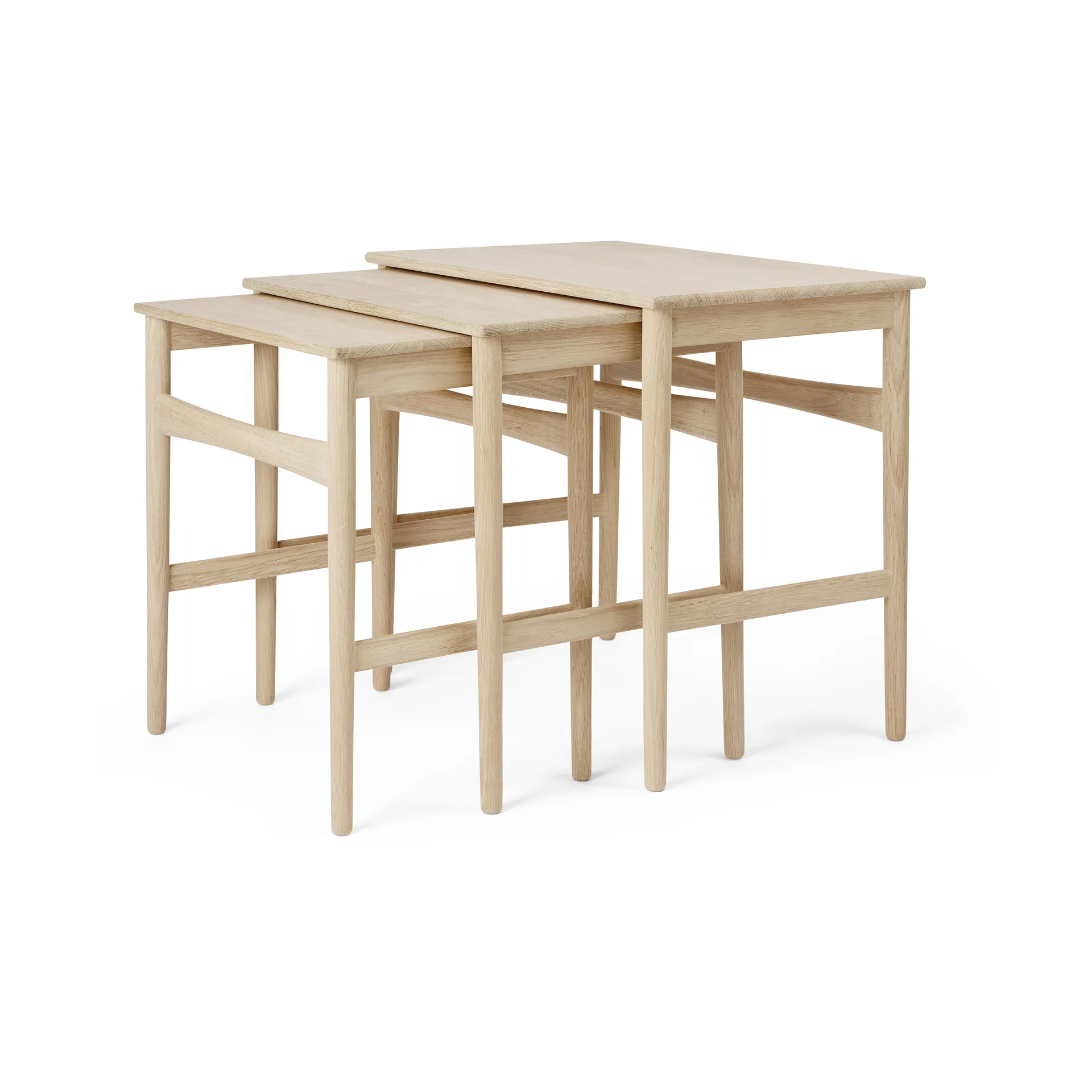 CH004 nesting tables satsbord, Hvitskurt eik Carl Hansen & Søn