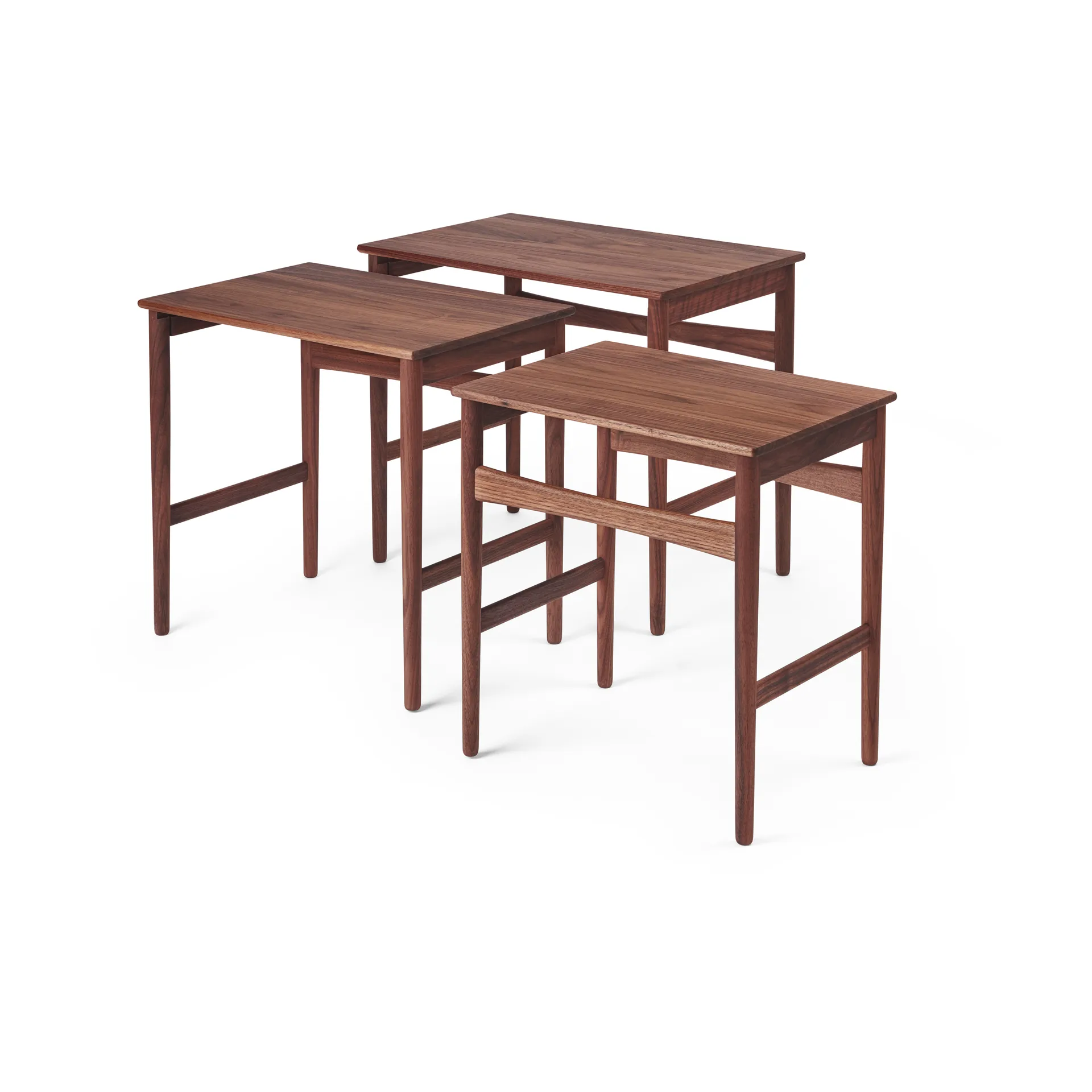 CH004 nesting tables satsbord, Oljad valnöt -> Oljet valnøtt Carl Hansen & Søn