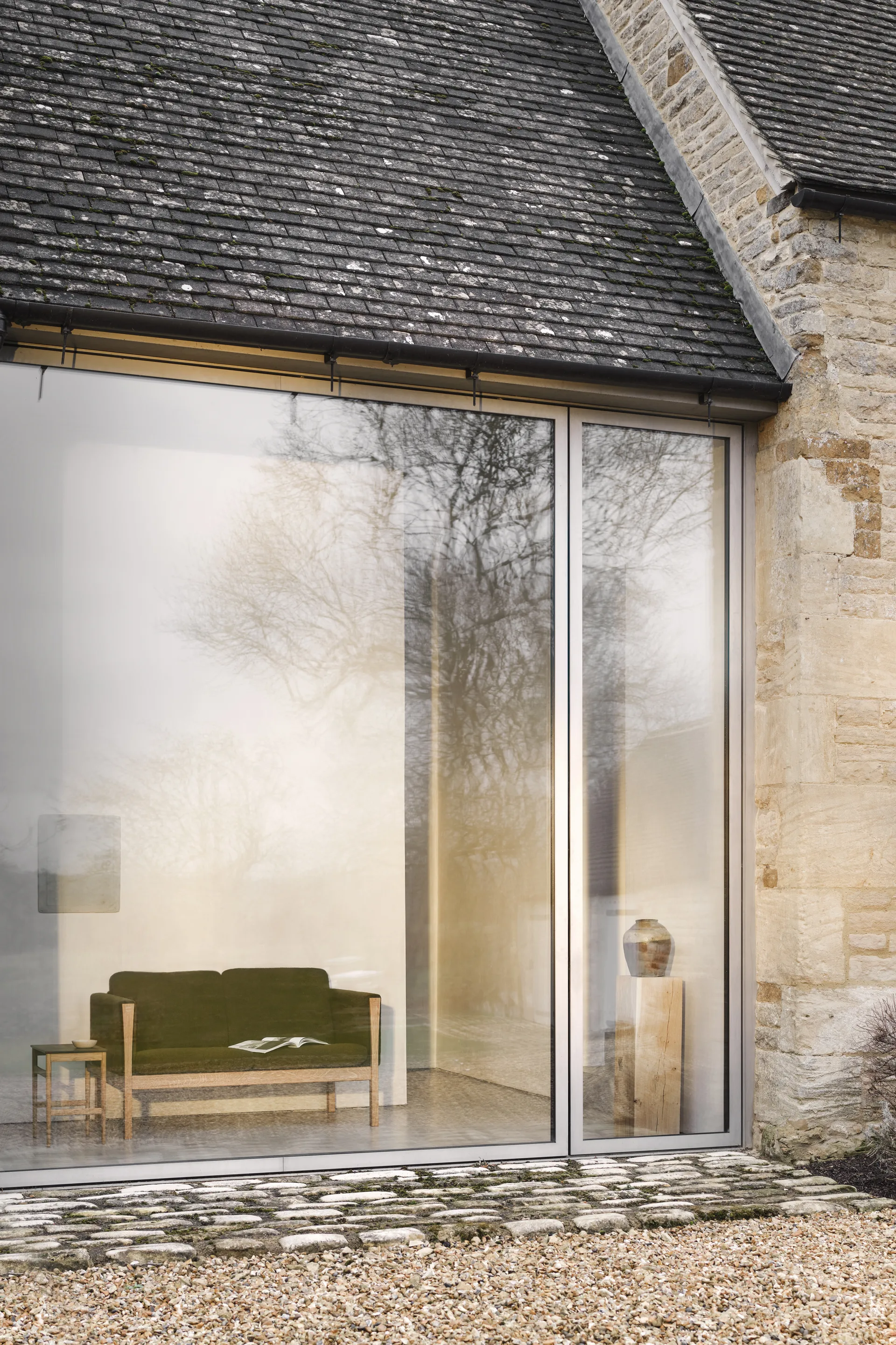 CH004 nesting tables satsbord, Oljet eik-valnøtt Carl Hansen & Søn