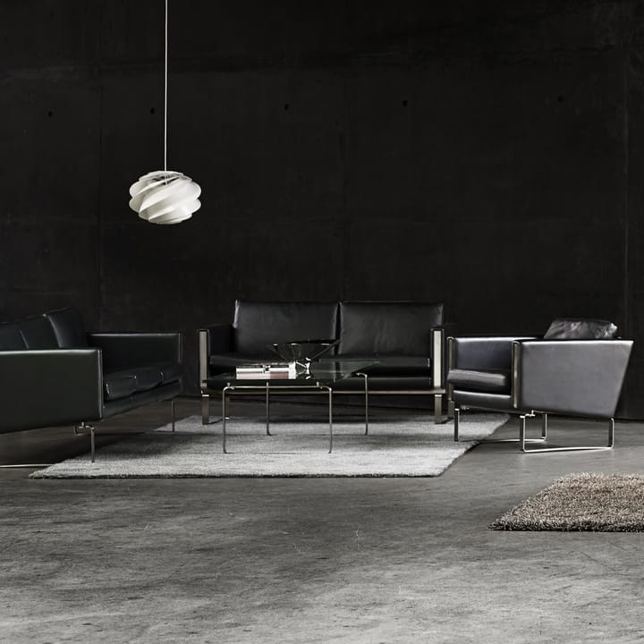CH103 sofa 3-seter, Sif 92 skinn-rustfritt stål Carl Hansen & Søn