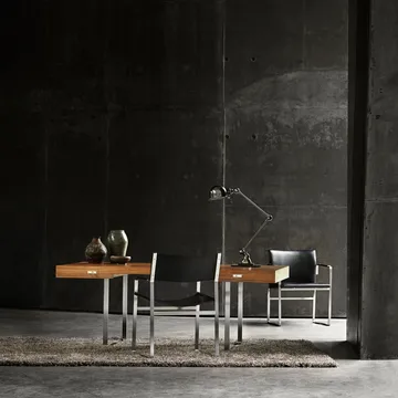 CH111 armlenestol - Loke 7150 svart lær-rostfritt stativ - Carl Hansen & Søn