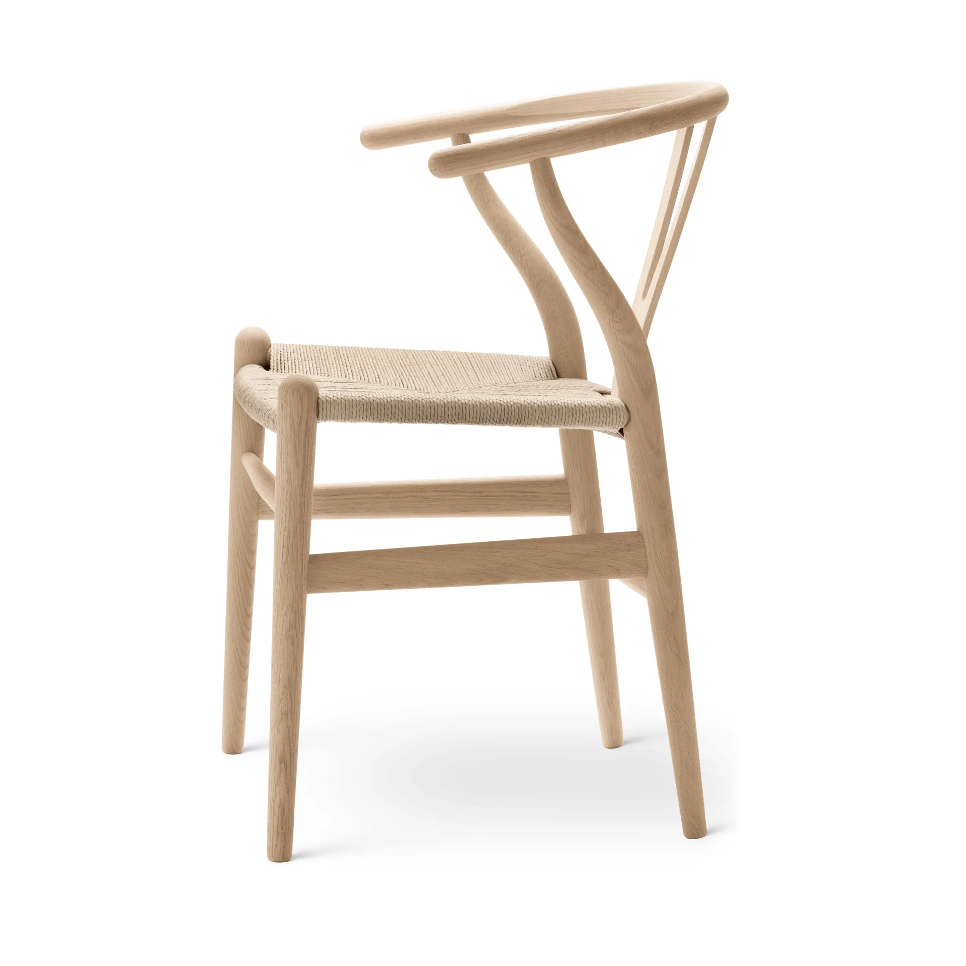 CH24 Y-stol, Hvitoljet eik-naturflettet Carl Hansen & Søn