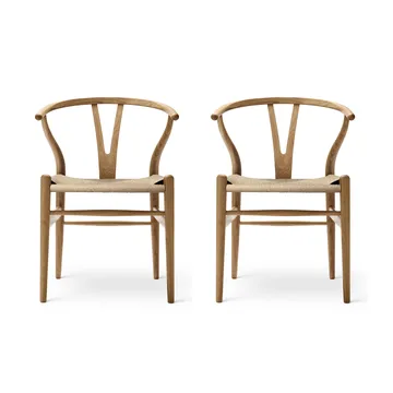 CH24 Y-stol, Oljet eik-naturflettet, 2-pakning - Carl Hansen & Søn