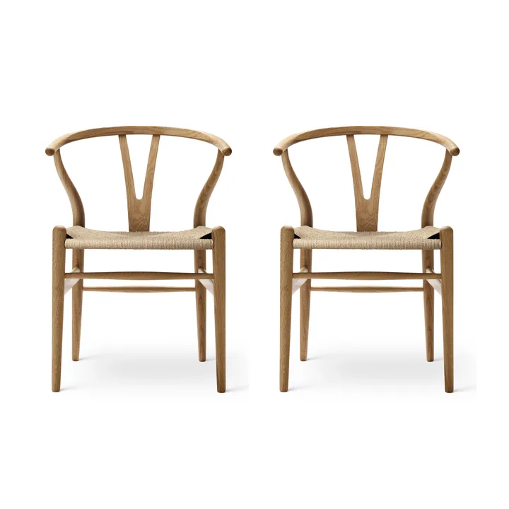 CH24 Y-stol, Oljet eik-naturflettet, 2-pakning - Carl Hansen & Søn