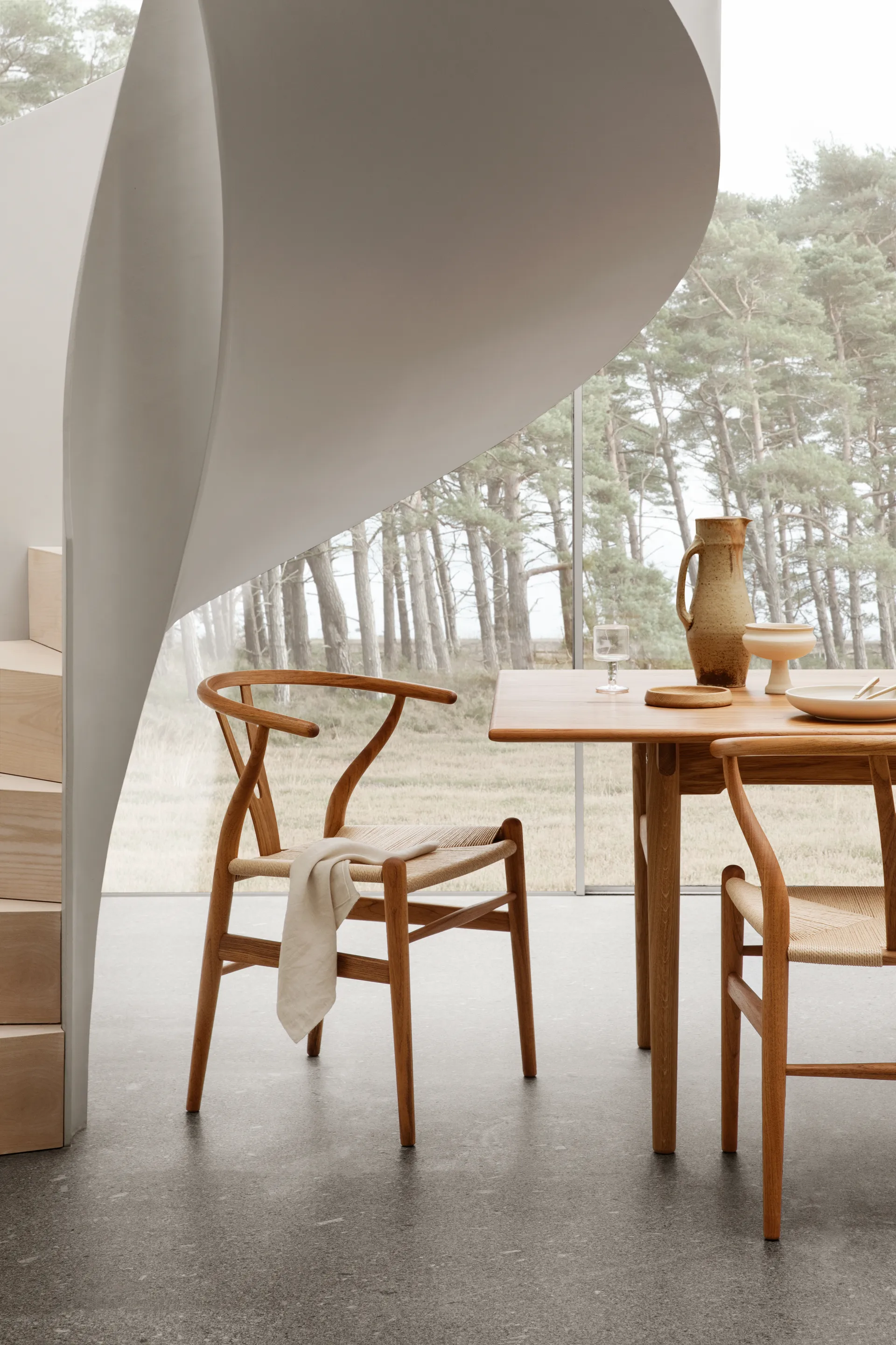 CH24 Y-stol, Oljet teak-naturflettet Carl Hansen & Søn