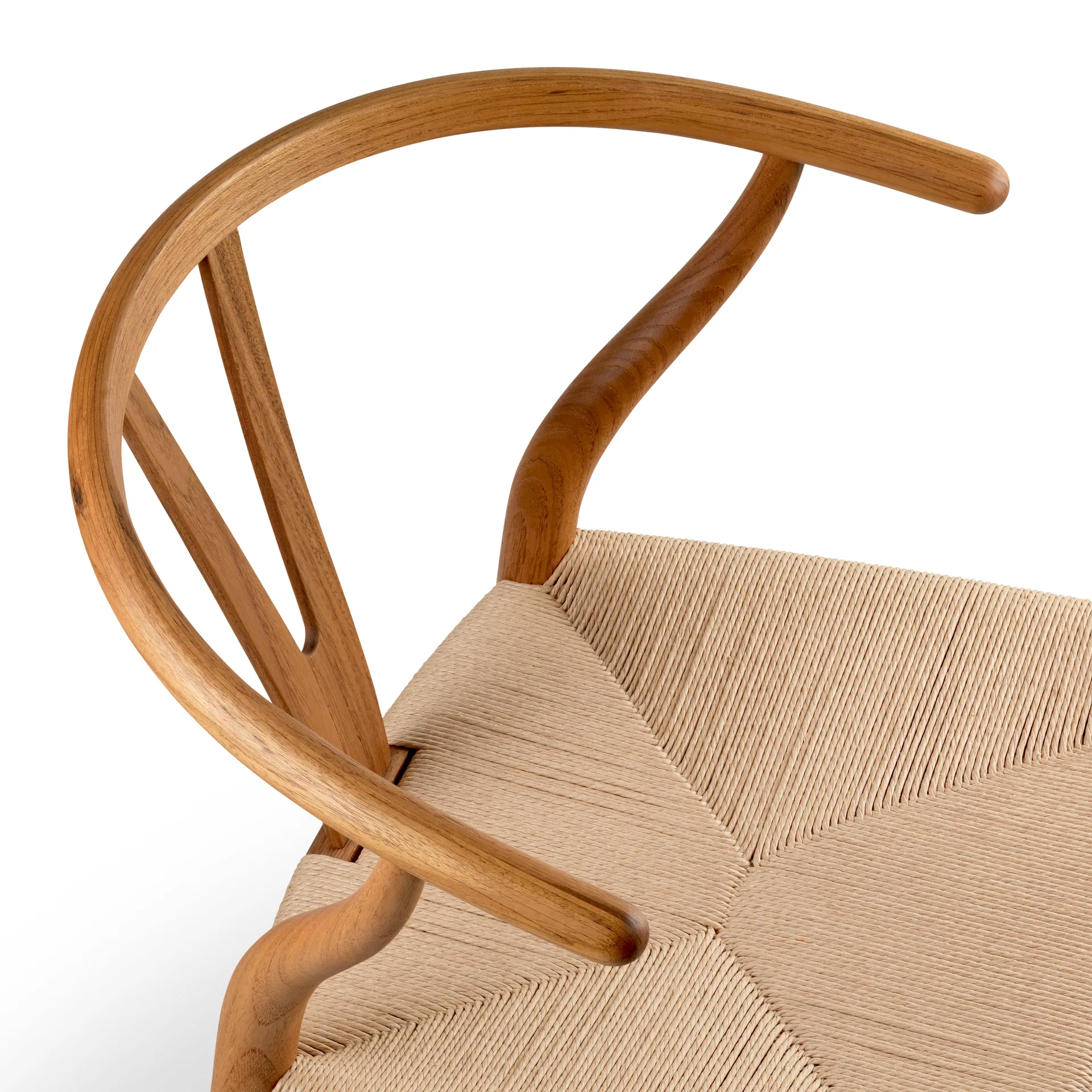 CH24 Y-stol, Oljet teak-naturflettet Carl Hansen & Søn