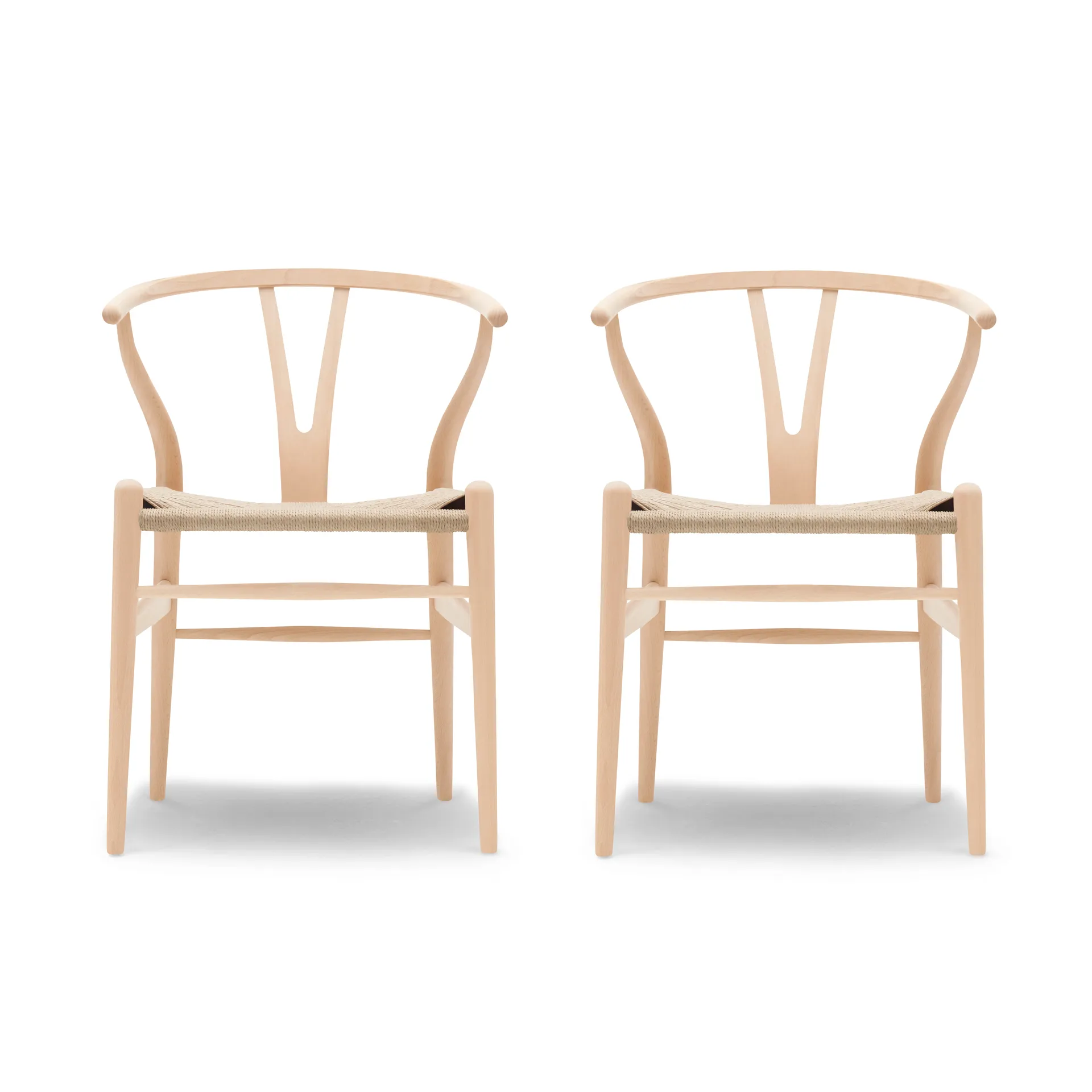 CH24 Y-stol - Såpet bøk-naturflettet, 2-pakning,  Carl Hansen & Søn