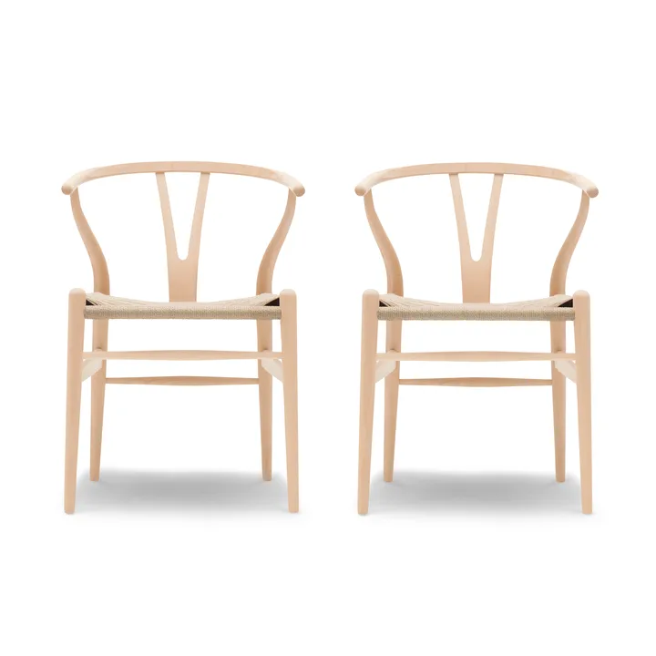 CH24 Y-stol - Såpet bøk-naturflettet, 2-pakning - Carl Hansen & Søn