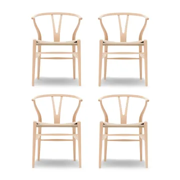 CH24 Y-stol - Såpet bøk-naturflettet, 4-pakning - Carl Hansen & Søn