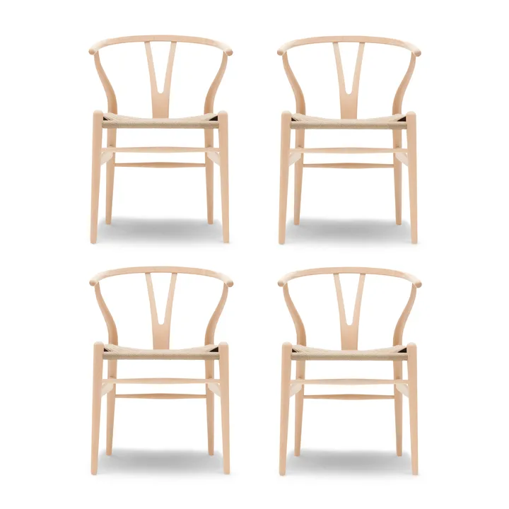 CH24 Y-stol - Såpet bøk-naturflettet, 4-pakning - Carl Hansen & Søn