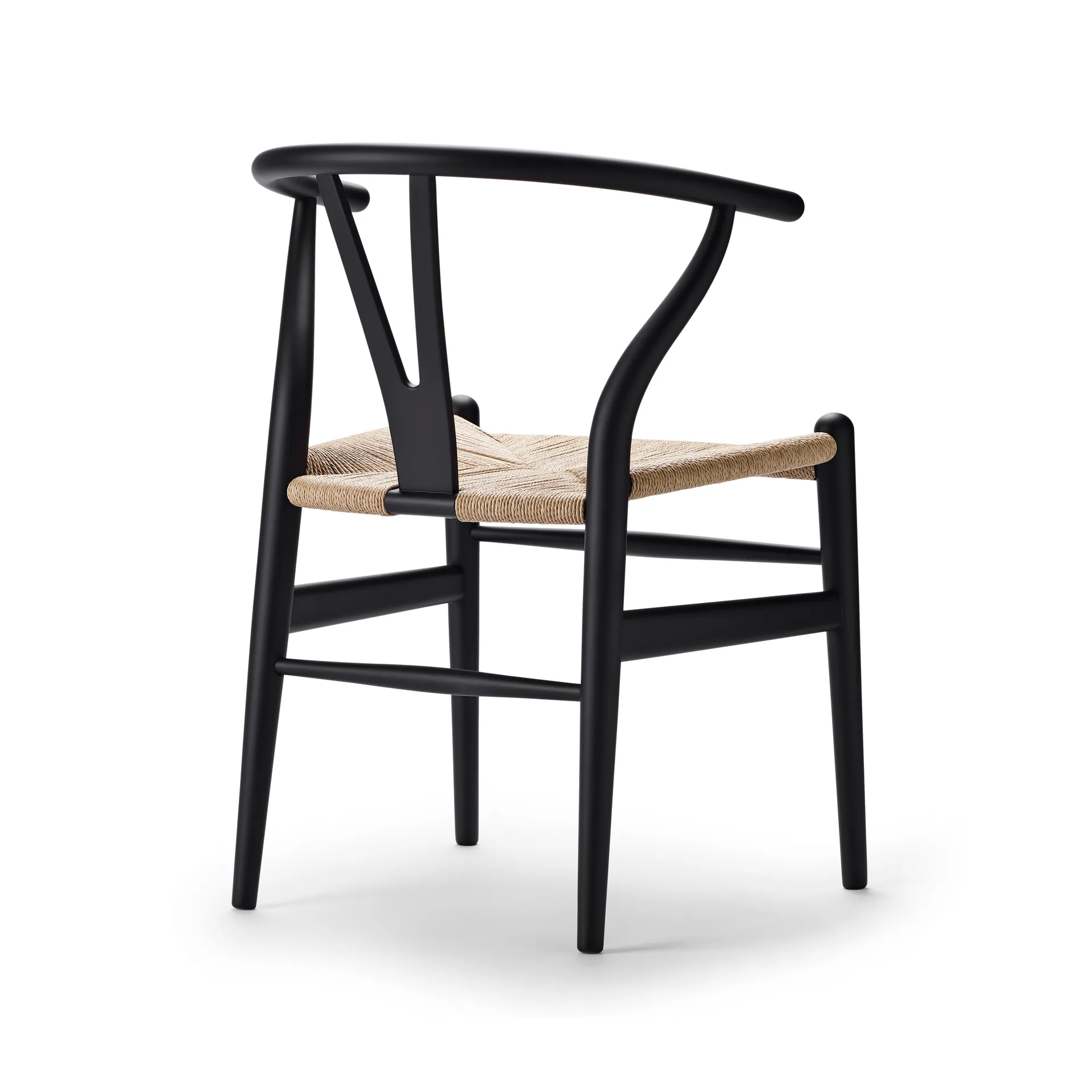 CH24 Y-stol Soft naturflettet sete, Black, 6-pack Carl Hansen & Søn