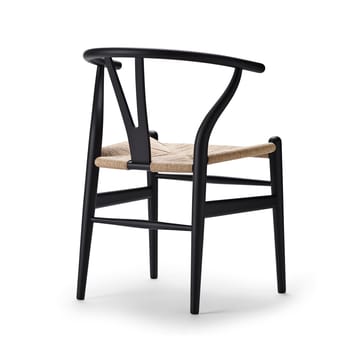 CH24 Y-stol Soft naturflettet sete - Black S9000-N - Carl Hansen & Søn