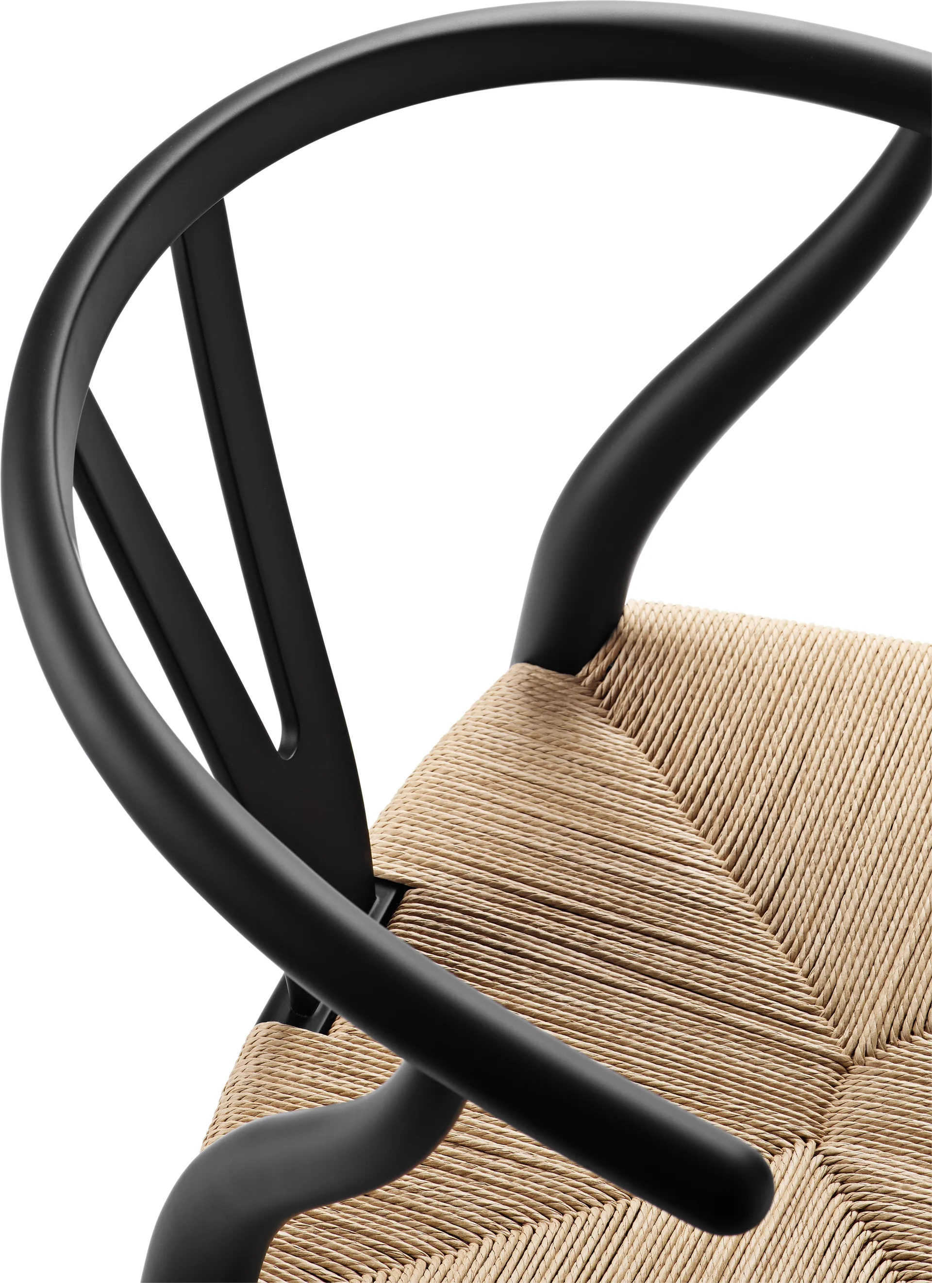 CH24 Y-stol Soft naturflettet sete, Black S9000-N Carl Hansen & Søn