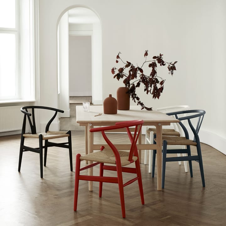 CH24 Y-stol Soft naturflettet sete, Grey S7502 Carl Hansen & Søn