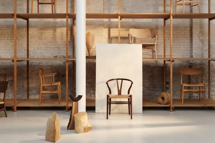 CH24 Y-stol Soft naturflettet sete, Silver Grey S3502-Y Carl Hansen & Søn