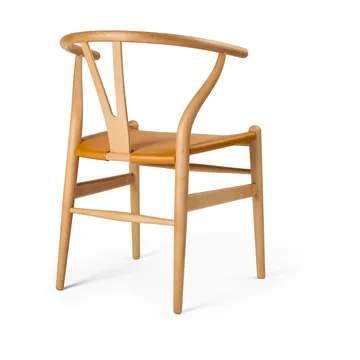 CH24P Y-stol - Lær Loke 7050-oljet bøk - Carl Hansen & Søn