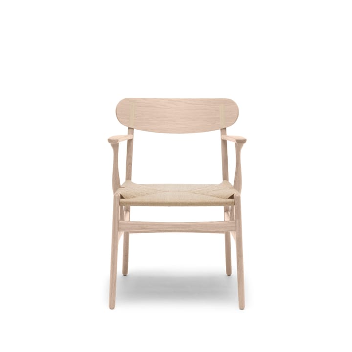 CH26 armlenestol, Hvitoljet eik-naturflettet Carl Hansen & Søn
