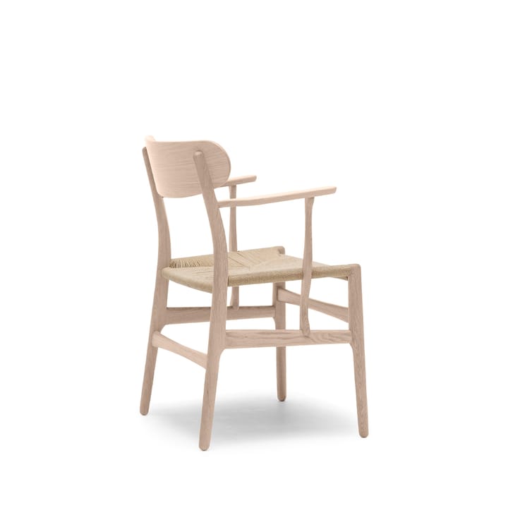CH26 armlenestol, Hvitoljet eik-naturflettet Carl Hansen & Søn