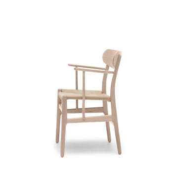 CH26 armlenestol - Hvitoljet eik-naturflettet - Carl Hansen & Søn