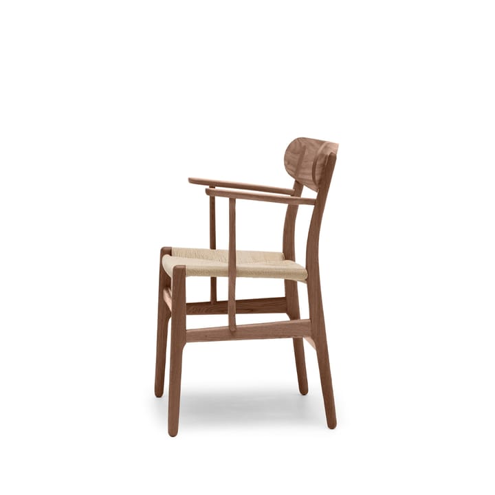 CH26 armlenestol, Oljet valnøtt-naturflettet Carl Hansen & Søn