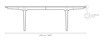 CH339 spisebord uttrekkbart med plass til 2 ilegg - Hvitskurt eik - Carl Hansen & Søn
