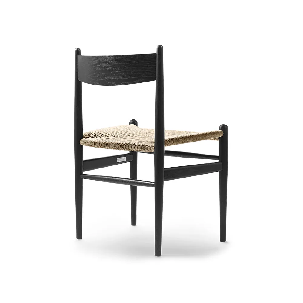 CH36 stol, Svartlakkert eg-naturflettet Carl Hansen & Søn