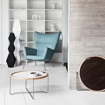 CH417 Tray brickbord rustfritt stål - Svart-hvit vendbar-laminat - Carl Hansen & Søn