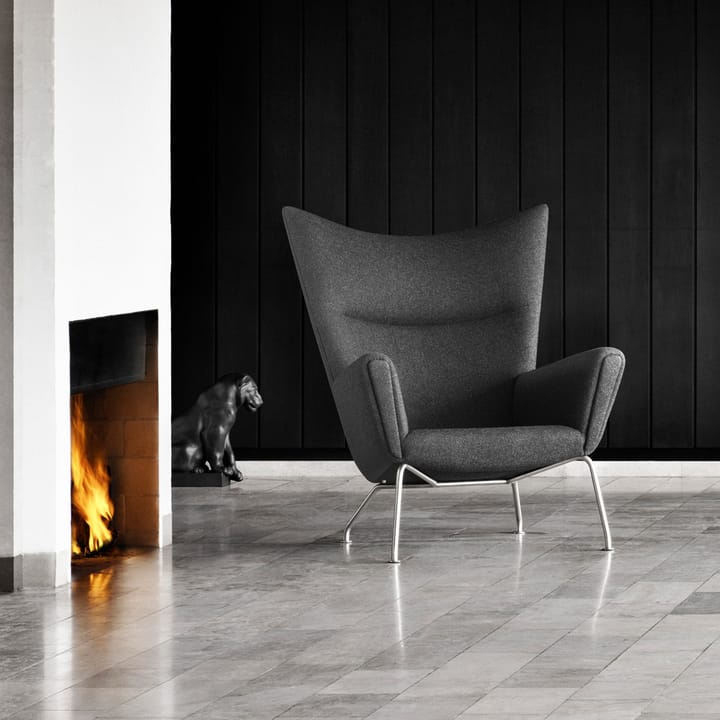 CH445 Wing Chair lenestol, Remix 163-rustfrie stålben Carl Hansen & Søn