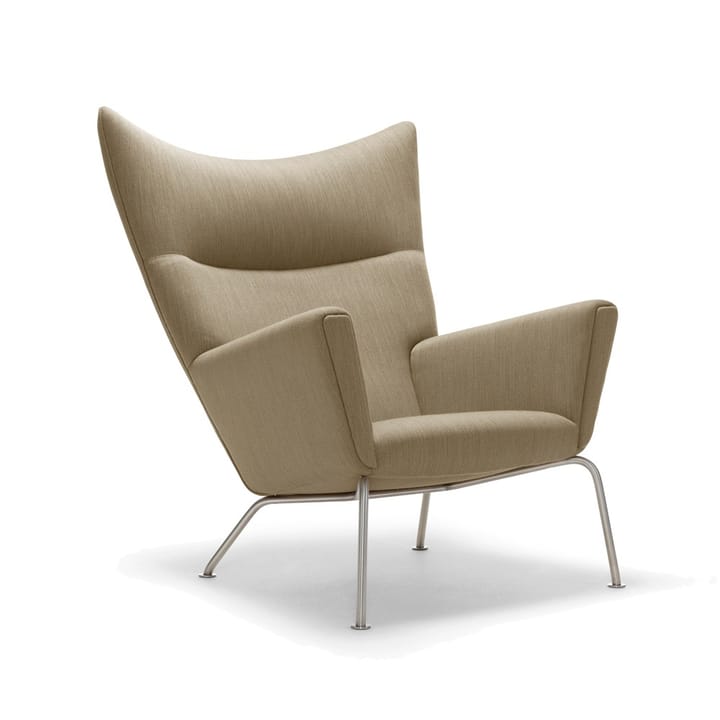 CH445 Wing Chair lenestol - Remix 233-rostfrie stålben - Carl Hansen & Søn