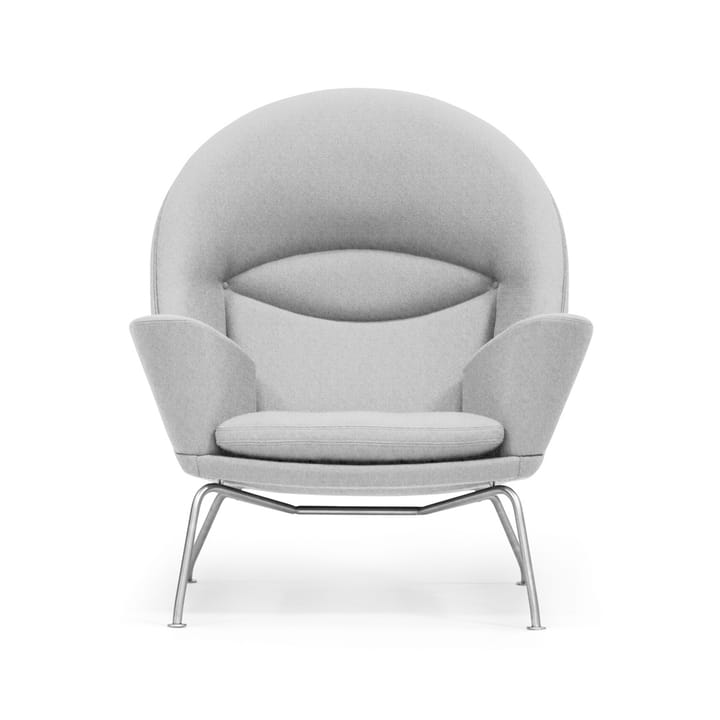CH468 Oculus Chair lenestol rustfritt stålben - Divina melange 120 lysgrå - Carl Hansen & Søn